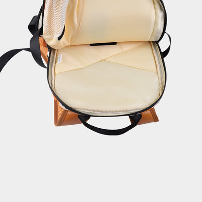 Flat-lay view of the pickleball backpack with the main compartment open, featuring a hidden pocket and dedicated interior compartment